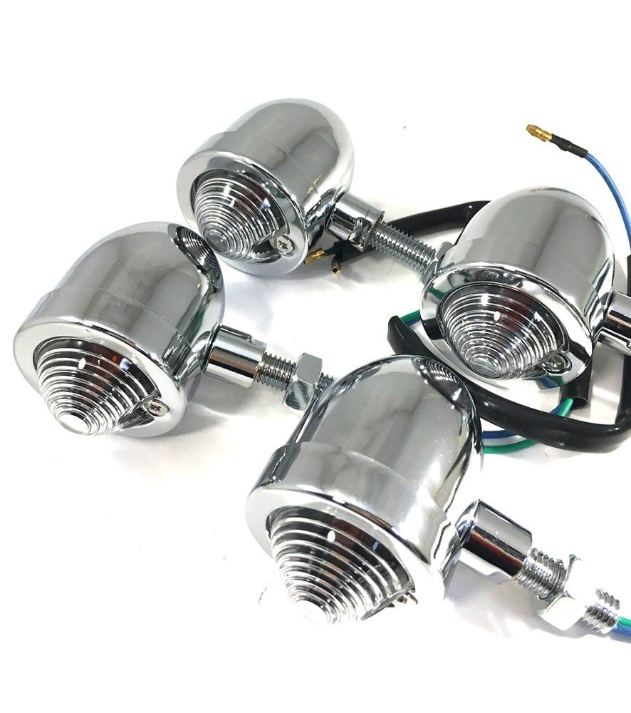 CustomDivine 砲弾型 12V ブレット ウインカー 4個セット バイク 
