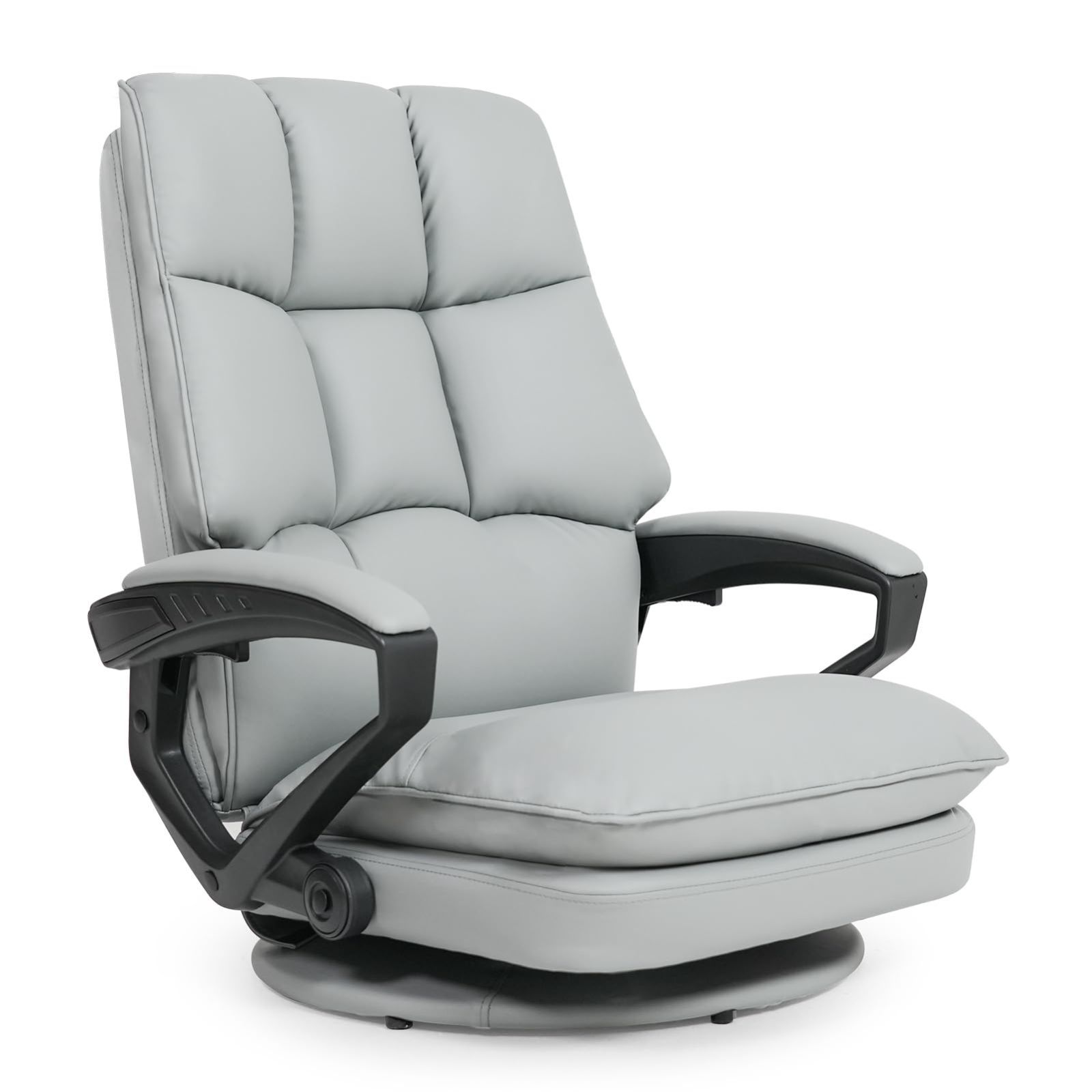 特価商品　腰が痛くならない ゲーミング座椅子 360°回転 二重層クッション デスクチェア ランバーサポート 座り心地絶品 ゲーミングチェア 肉厚 快適 LX-09SW (PUレザー グレー)