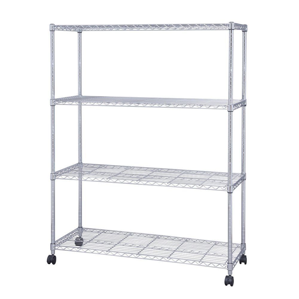 新商品 本体 本体 銀 サビに強い ポール径25mm 幅120×奥行46×高さ156cm 防サビ加工 キャスター付き 4段 SE-1215 4段 収納 棚 スチール ステンレス 業務用 幅120 スチールラック メタルラック アイリスオーヤマ