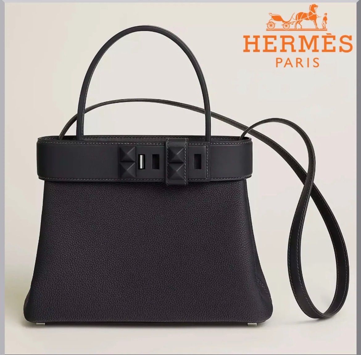 《希少★オールブラックでクールに★》HERMES メドール バッグ