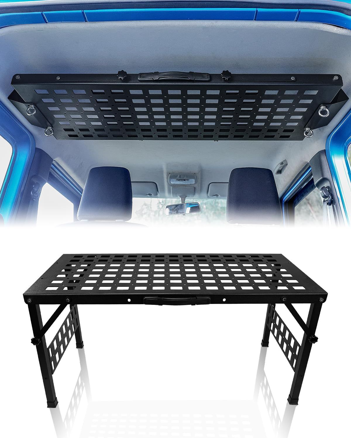 スズキ ジムニー JB64 JB74 天井ラック 収納ラック キャンプ テーブル アウトドアテーブル BBQ 折畳み トランク拡張棚 収納 荷物棚 吊り下げ収納 ラゲッジルームラック アルミ製 耐荷重40kg キャンプ用品 おしゃれ 携帯便利 1aa02f54