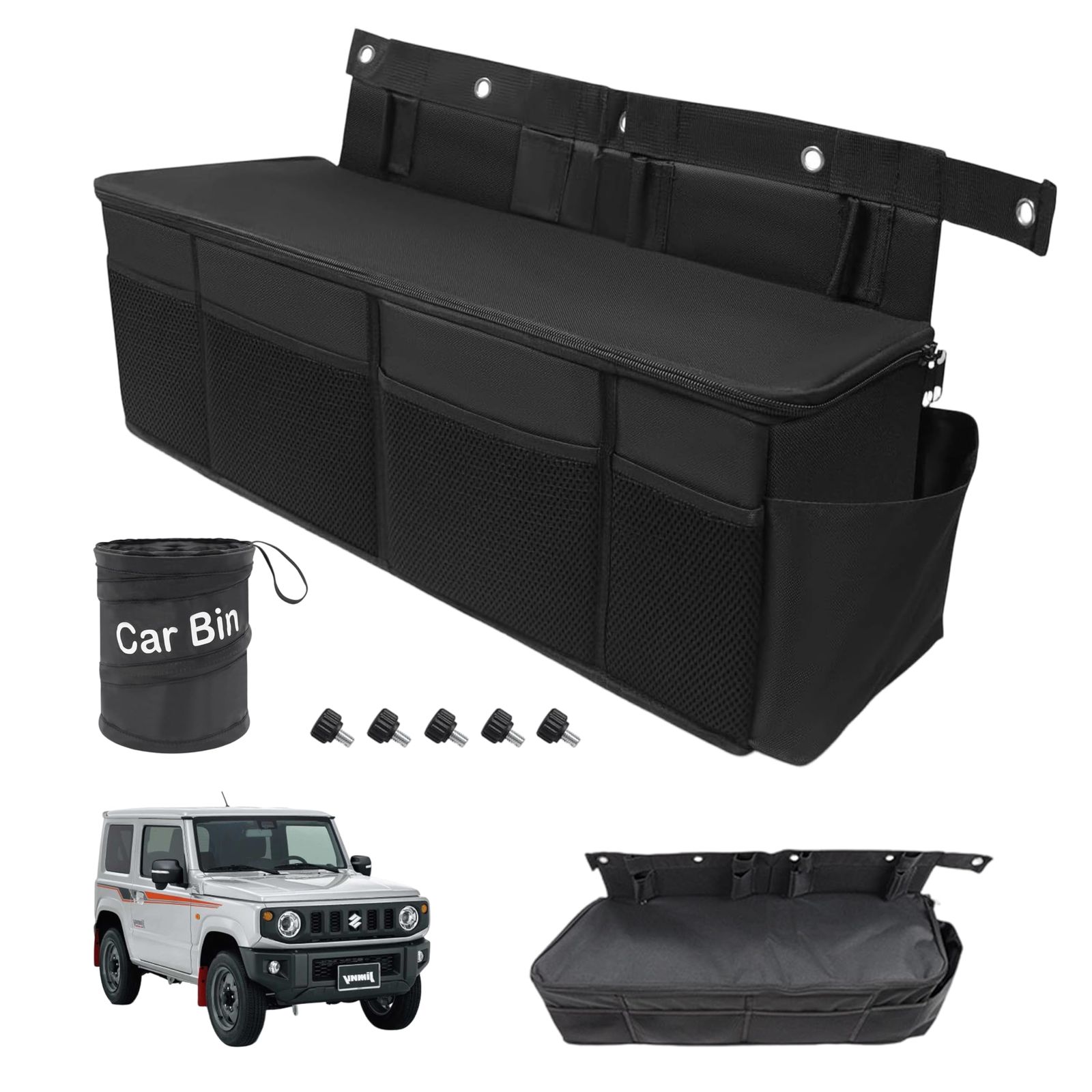 新型 ジムニー ジムニーシエラ JB64W JB74W 専用 トランク収納ボックス 車 ゴミ箱付き 大容量 折りたたみ式 マルチ収納バッグ 車種専用設計 スペース有効活用 車中泊 アウトドア 取付簡単 内装 カスタムパーツ ジムニー jb64 622fabb8
