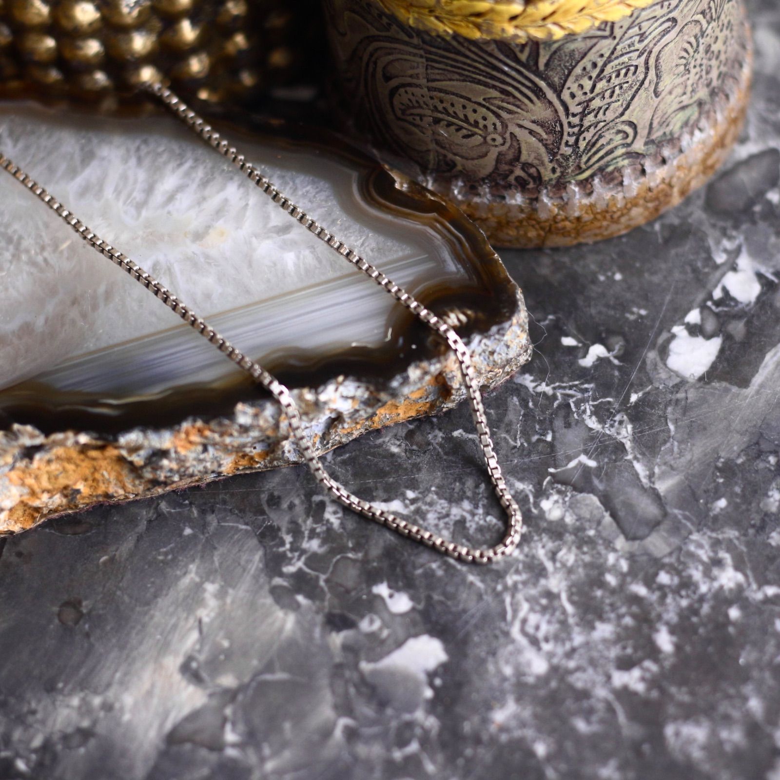 USA VINTAGE VENETIAN CHAIN SILVER 925 NECKLACE/アメリカ古着ベネチアンチェーンシルバー925ネックレス