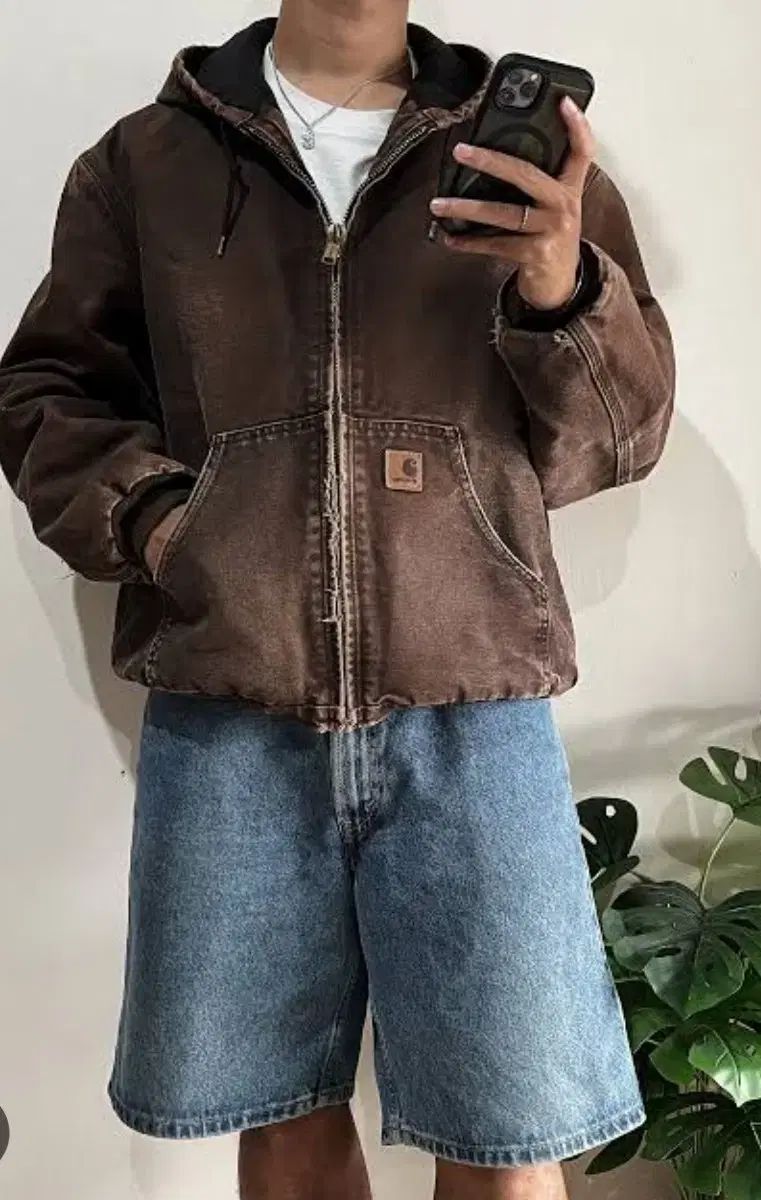 Carhartt カーハート ブラウン フード ジップアップ ジャケット j130 2005 38,863円