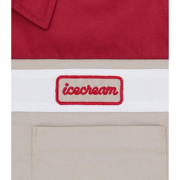 アイスクリーム メンズ トップス シャツ ICECREAM IC Parlor Workshirt Sn63 RedBeige レッド