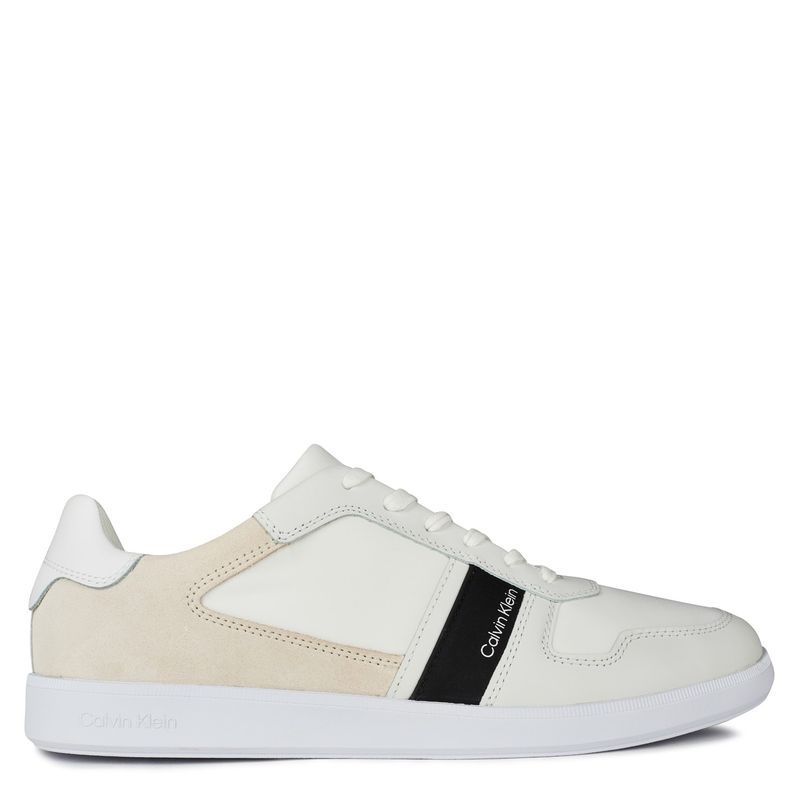 カルバンクライン メンズ シューズ スニーカー レース Calvin Klein Lace Up Mix Trainers White 01S ホワイト