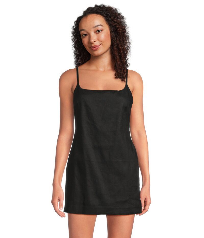 メイドウェル レディース トップス ジャンプスーツ ロンパース リネン Madewell Square Neck Skort Romper Viscose Linen Jet Black ブラック