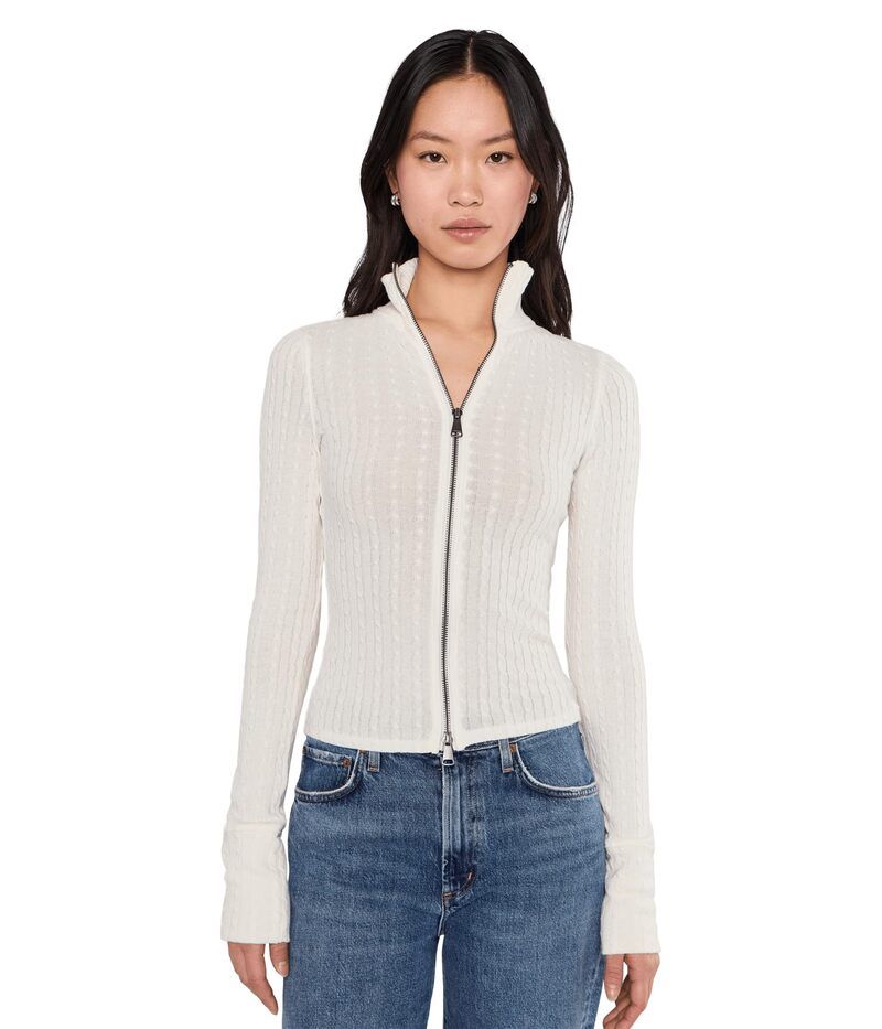 フリーピープル レディース アウター ニット・セーター Free People We The Free Brunch Girl ZipUp Clean Ivory アイボリー