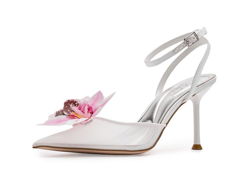 ジェシカシンプソン レディース シューズ ヒール フラワー柄 フラワー Jessica Simpson Vilyria 3D Floral Embellished Higheel Bright White ホワイト