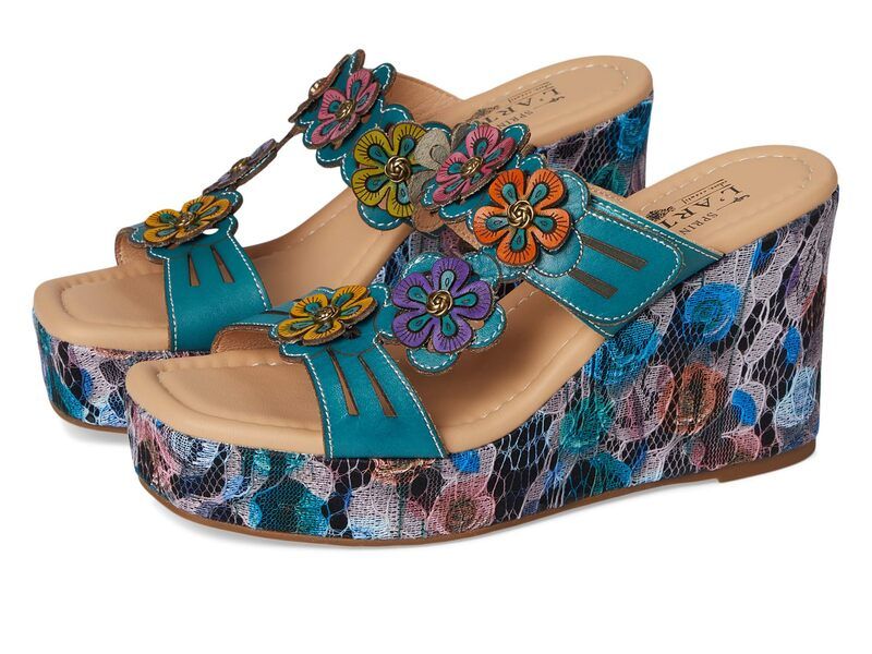スプリングステップ レディース シューズ ヒール キャップ LArtiste by Spring Step Caprice Turquoise ターコイズ