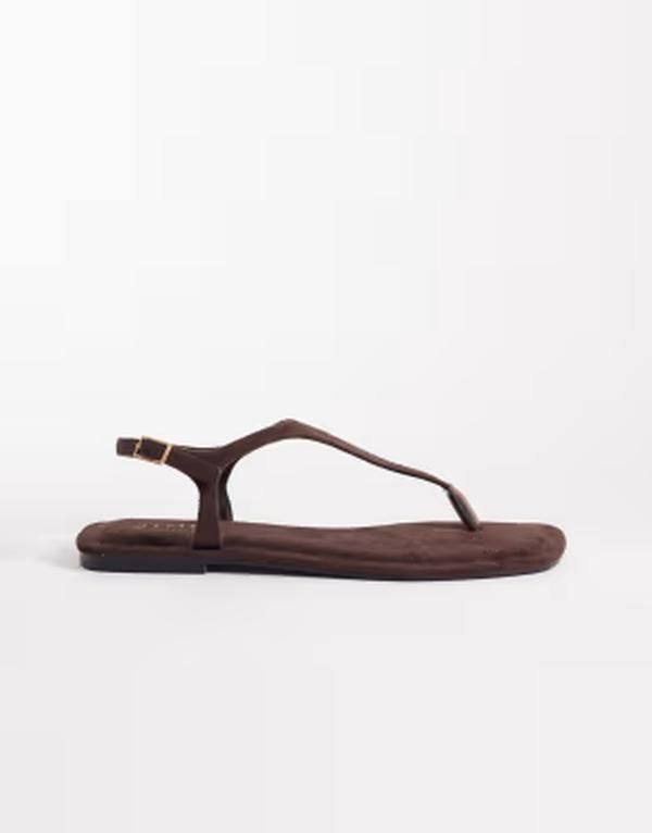 シミ レディース シューズ サンダル スエード SIMMI Shoesimmi London Perry thong sandals faux suede Chocolate チョコレート