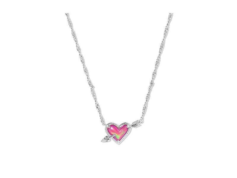 ケンドラスコット レディース アクセサリー ネックレス・チョーカー・ペンダントトップ レース Kendra Scott Ari Heart Arrow Short Pendant Necklace Silver Pink Opa ピンク