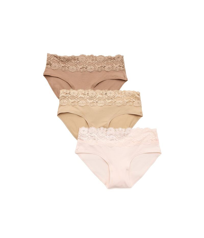 パクト レディース アンダーウェア パンツ レース PACT Lace Waist Brief 3pack Nearly Bare