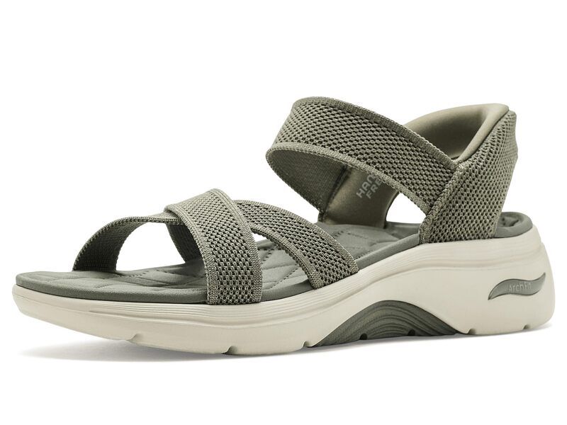 スケッチャーズ レディース シューズ サンダル SKECHERS OnTheGo Hands Free Slipins GO Walk Arch Fit 20 Sandals w Shinyarn Olive オリーブ