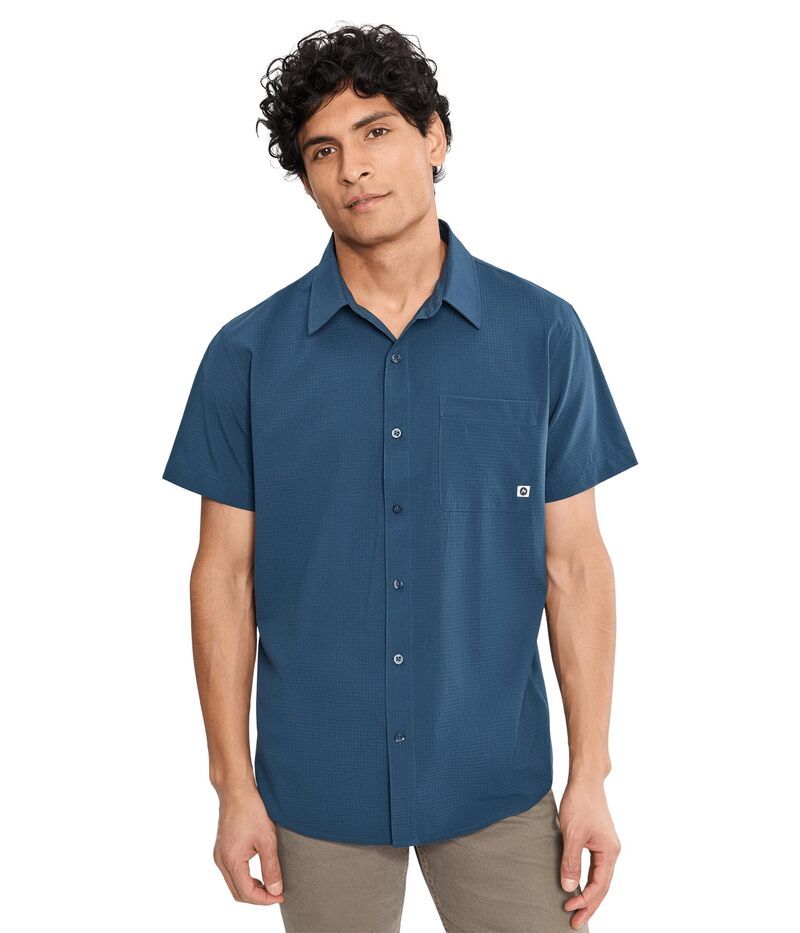 マーモット メンズ トップス シャツ Marmot AirExchange Short Sleeve Shirt Nightfall Navy ネイビー