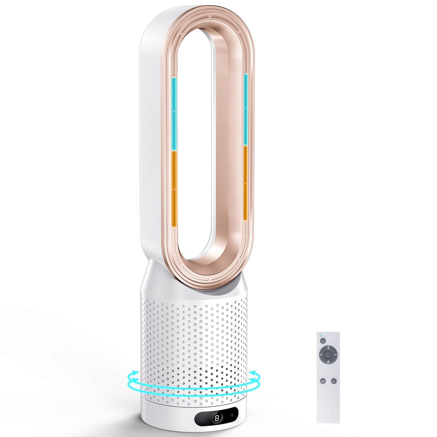 【新登場・冷暖兼用羽なし扇風機】SAMONIC タワーファン ヒーター 3段階暖風・10段階冷風切り替え 100°自動首振り 強風＆微風＆静音モード 大風量 夏冬兼用 セラミックヒーター 電気ファンヒーター 寒さと熱中症対策 転倒自動OFF 0a4de77e