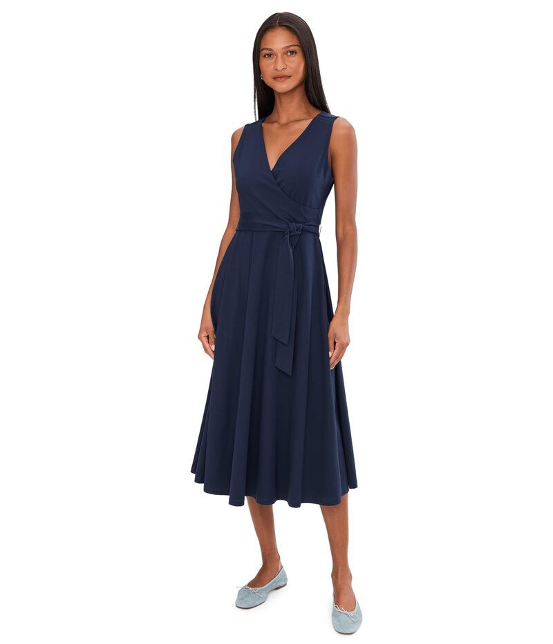 パクト レディース トップス ワンピース Vネック PACT FitandFlareasy VNeck Dress Navy Blue ネイビー
