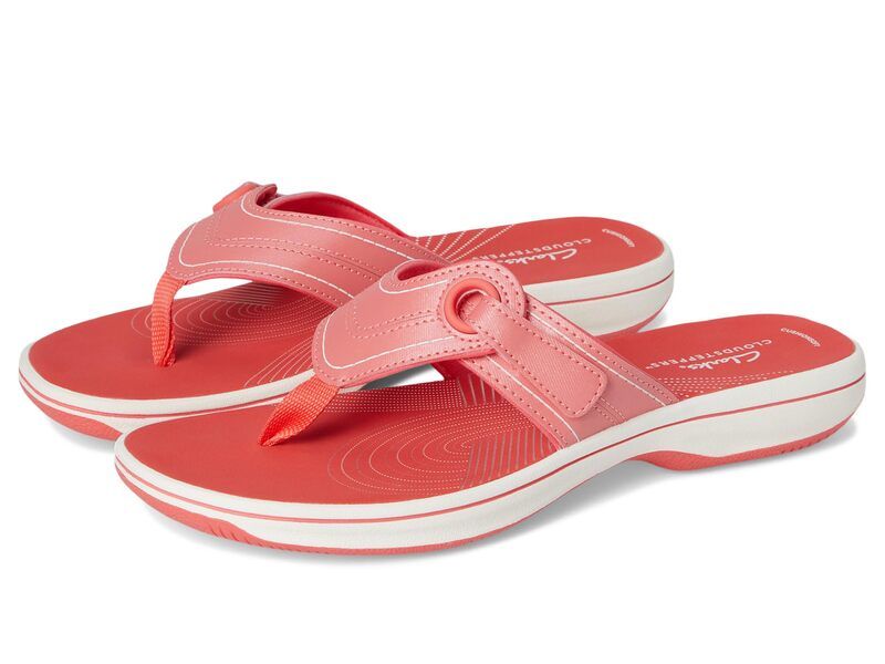 クラークス レディース シューズ サンダル Clarks Breeze Reyna Bright Coral Synthetic コーラル