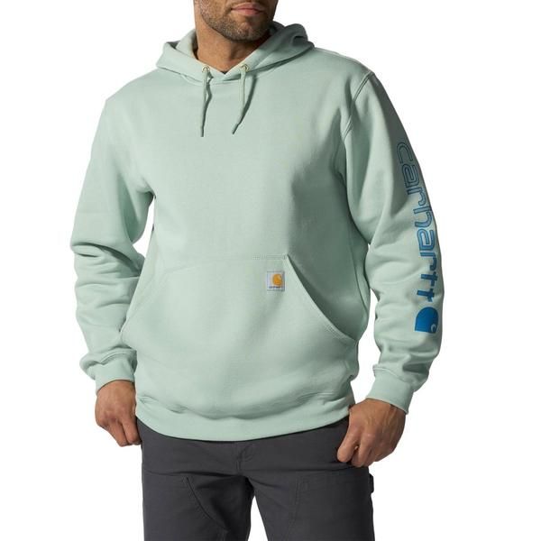 カーハート メンズ トップス シャツ ロゴ パーカー グラフィック Carhartt K288 Loose Fit Midweight Logo Graphic Hoodie Seabrook