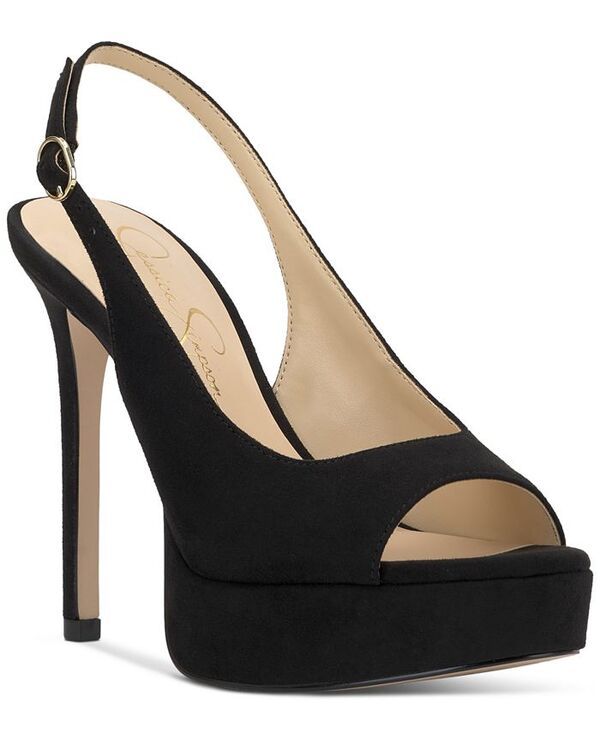 ジェシカシンプソン レディース シューズ パンプス プラットフォーム Jessica Simpson Womens Sibilla Slingback Platform Stiletto Pumps Black Nubuck ブラック