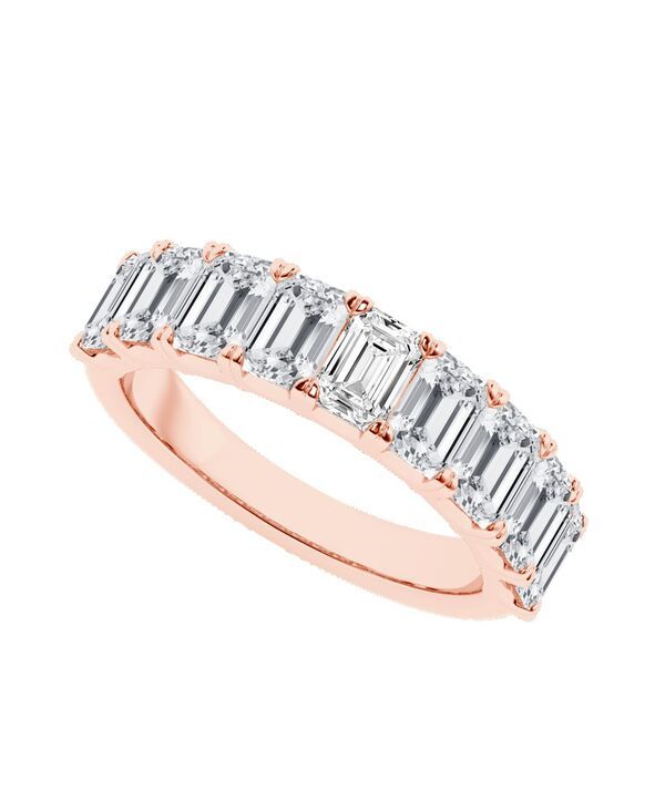 バッジェリーミシュカ レディース アクセサリー リング Badgley Mischka Certified Lab Grown Diamond 9 Stonemerald Band Ring 3 ctw in 14k White Yellow orose Ro