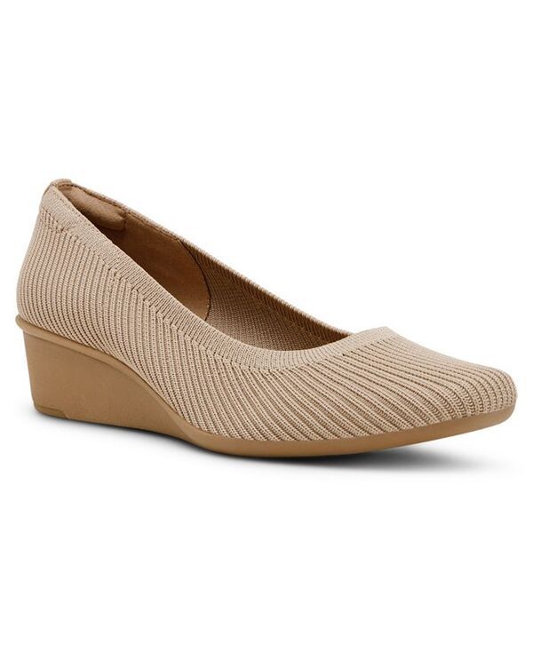 アンクライン レディース シューズ パンプス Anne Klein Womens Wisher Wedge Slip On Flats Tan Knit タン