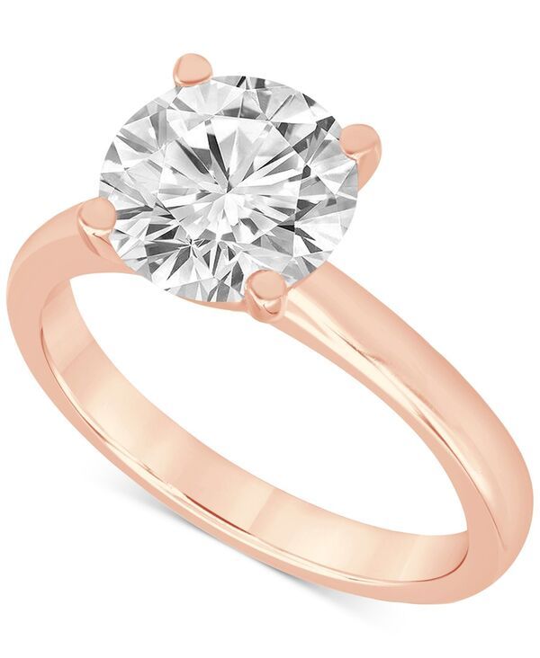 バッジェリーミシュカ レディース アクセサリー リング Badgley Mischka Certified Lab Grown Diamond Solitairengagement Ring 3 ctw in 14k Rose Gold ゴールド