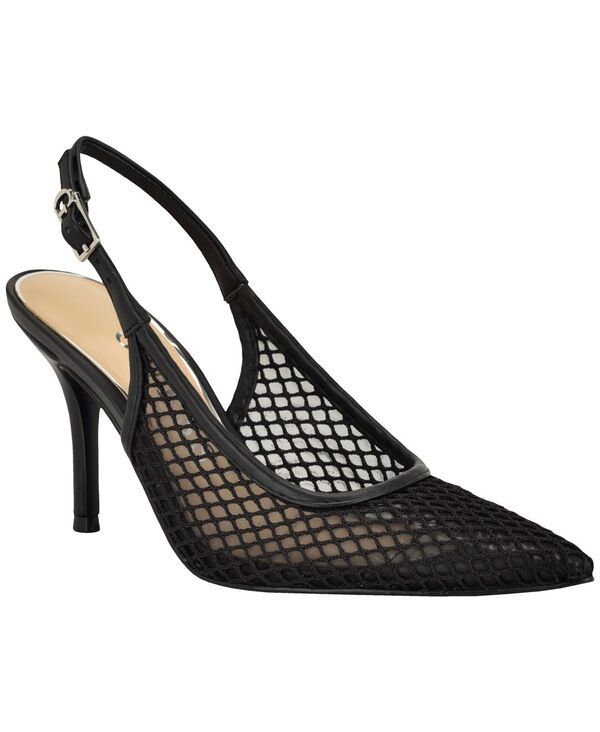 ゲス レディース シューズ パンプス メッシュ GUESS Womens Pandy Mesh Pointed Toe Slingback Stiletto Pumps Black Mesh ブラック