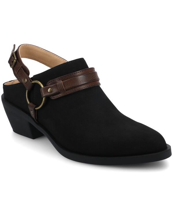 ジュルネ コレクション レディース シューズ パンプス Journee Collection Womens Urbana Pointed Toe Comfort Casual Strappy Mules Black ブラック