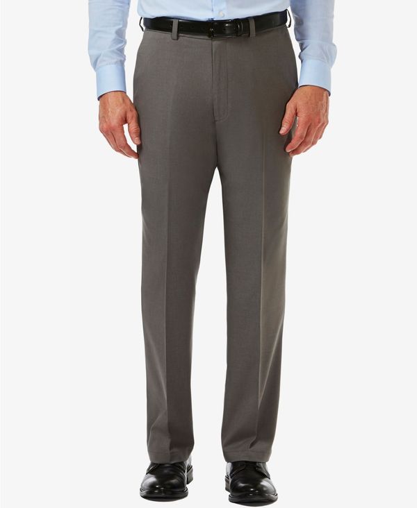 ハガー メンズ ボトムス カジュアルパンツ パンツ Haggar Mens Cool 18 PROreg ClassicFit Expandable Waist Flat Front Stretch Dress Pants Charcoal Heather チ