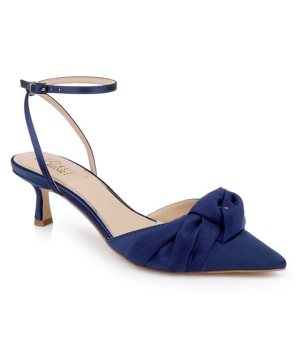 ジュウェルダグレイミシュカ レディース シューズ パンプス Jewel Badgley Mischka Womens Favor Evening Knot Pumps Navy Satin ネイビー