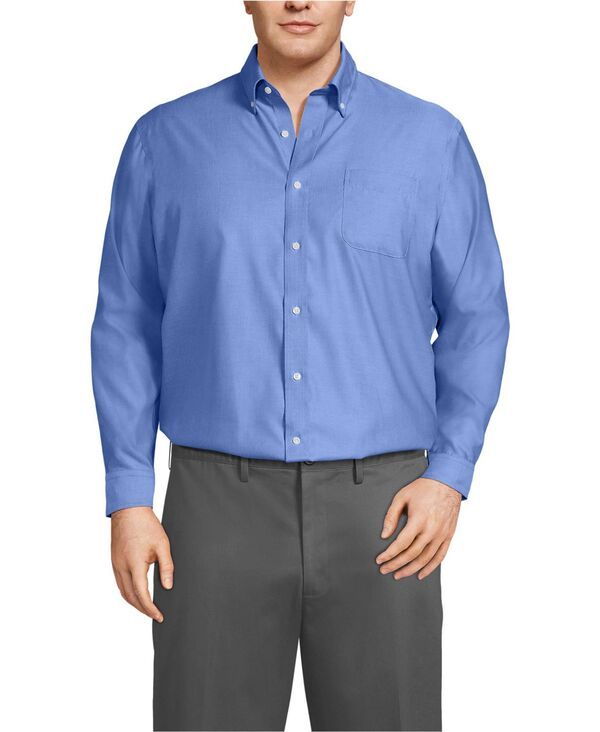 ランズエンド メンズ トップス シャツ ボタンダウン トール ダウン Lands End Mens Big and Tall Traditional Fit Solid No Iron Supima Pinpoint Buttondown Collar Dre