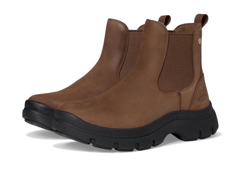 キーン レディース シューズ ブーツ・レインブーツ プラットフォーム チェルシー KEEN Kosa Chelsea Classic Platform Style Comfortable PullOn Boots BisonBlack ブラック