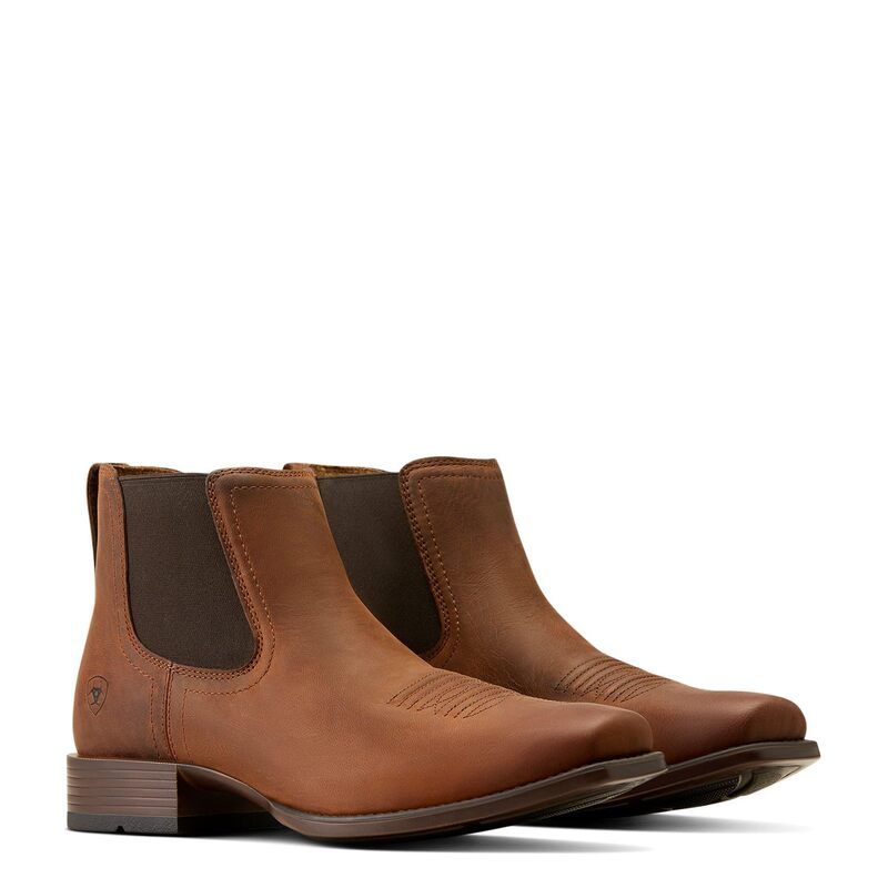 アリアト メンズ シューズ ブーツ・レインブーツ Ariat Booker Ultra Square Toe Western Boots Rough Tan タン