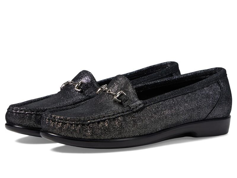 サス レディース シューズ スリッポン・ローファー SAS Metro Comfort Bit Loafer Sparkle Black ブラック