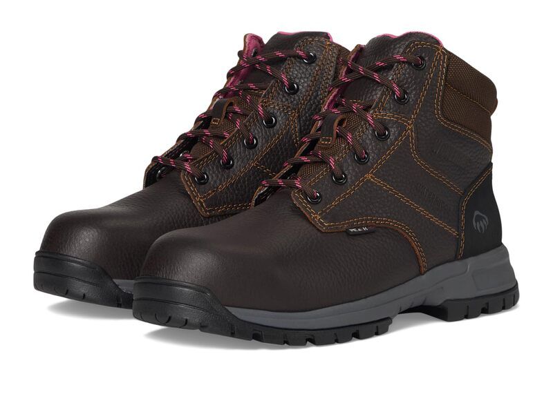 ウルヴァリン レディース シューズ ブーツ・レインブーツ Wolverine Piper 6 Waterproof Composite Toe Workboot Brown ブラウン
