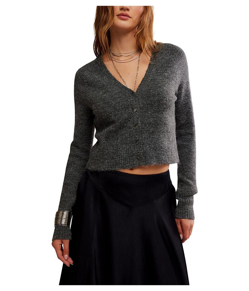 フリーピープル レディース アウター ニット・セーター Free People School Girl Cardi Charcoal Heathe チャコール