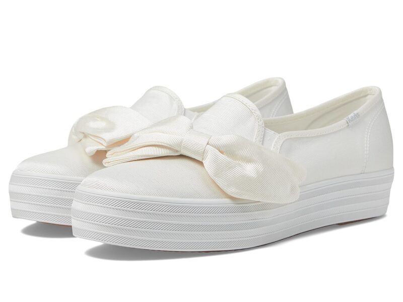 ケッズ レディース シューズ スニーカー Keds Triple Decker White Bow Celeb ホワイト