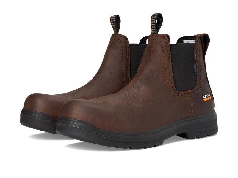 アリアト メンズ シューズ ブーツ・レインブーツ チェルシー Ariaturbo Chelsea CSA Waterproof Carbon Toe Work Boots Rich Brown ブラウン