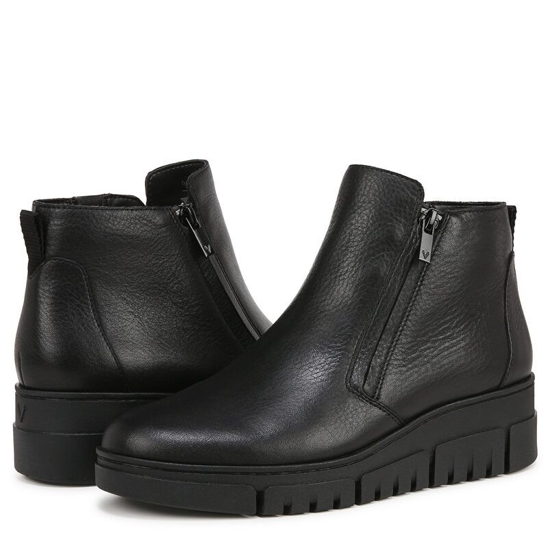 バイオニック レディース シューズ ブーツ・レインブーツ VIONIC Uptown Sur Booties Black Leather ブラック