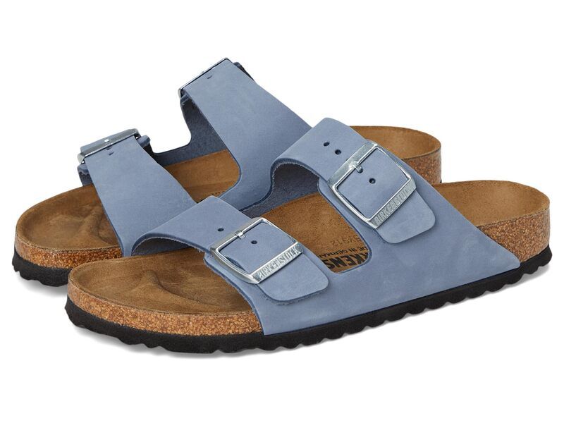 ビルケンシュトック レディース シューズ サンダル レザー Birkenstock Arizona Nubuck Leather Stone Blue ブルー