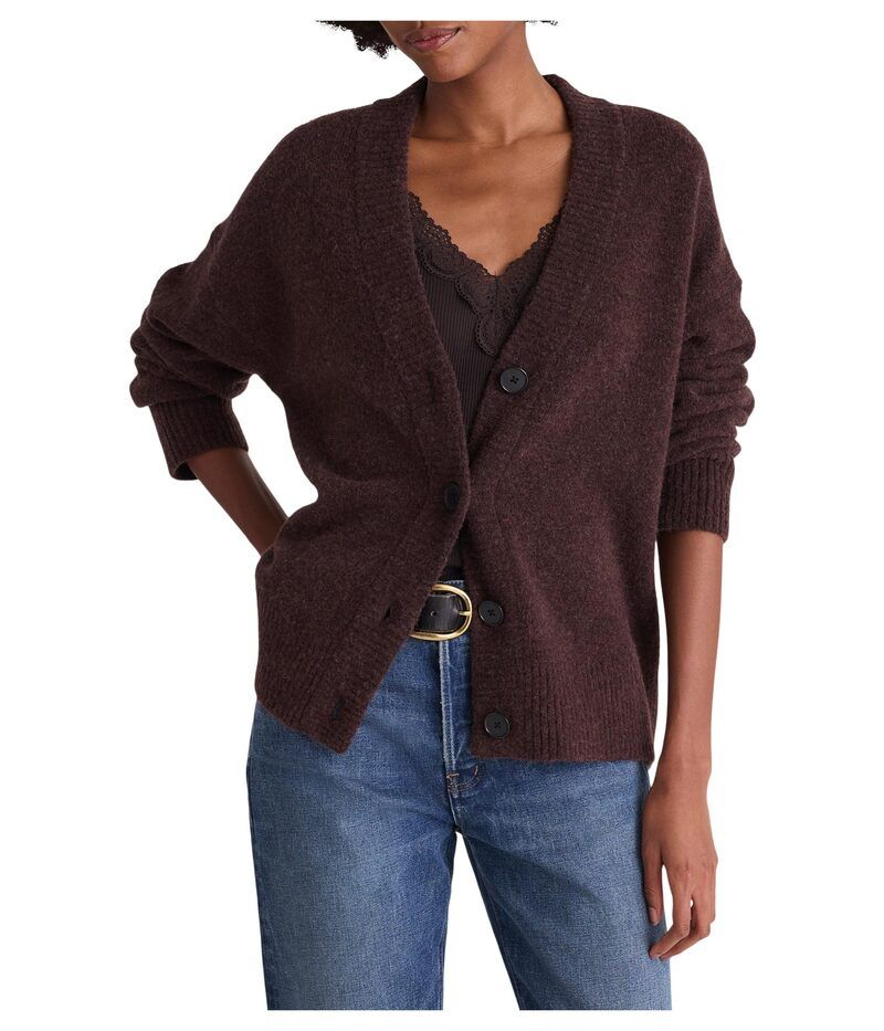 メイドウェル レディース アウター ニット・セーター Vネック カーディガン Madewell Charm VNeck Lauren Longer Cardigan Dark Umber