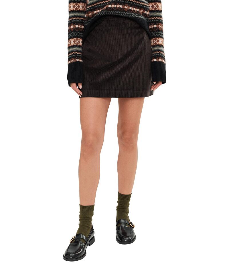 メイドウェル レディース ボトムスカート ミニ Madewell Cord Minimal Mini Skirt Black Walnut ブラック