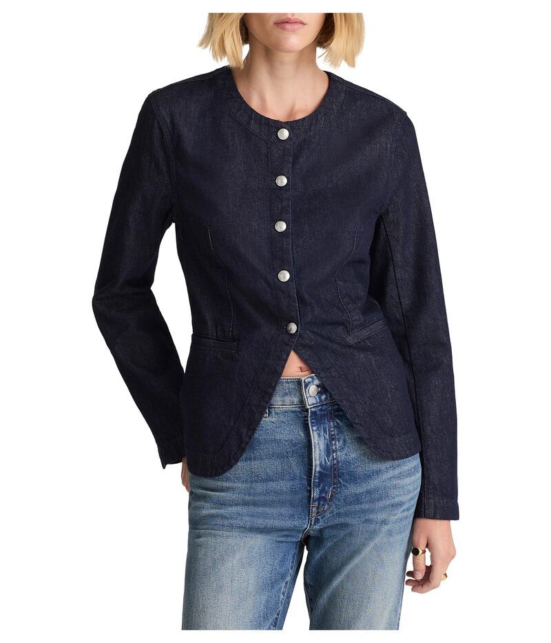 メイドウェル レディース アウター コート ジャケット Madewell Collarless Jacket In Rinse Wash