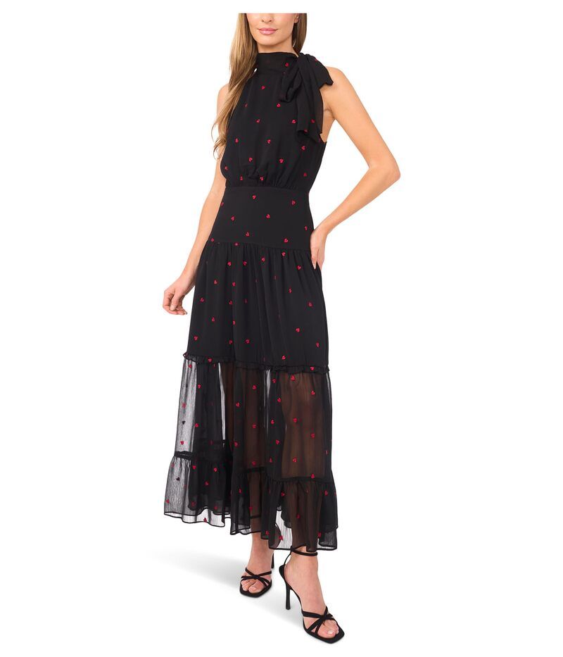 セセ レディース トップス ワンピース ティアード マキシ ホルター CeCe Halter Tie Neck Tiered Maxi Dress Rich Black ブラック
