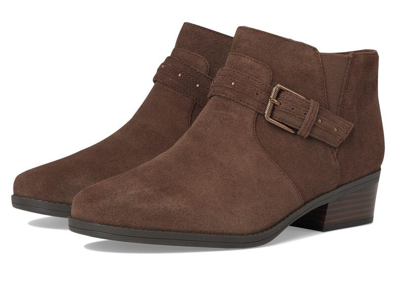 クラークス レディース シューズ ヒール Clarks Danyelle Wish Brown Suede ブラウン