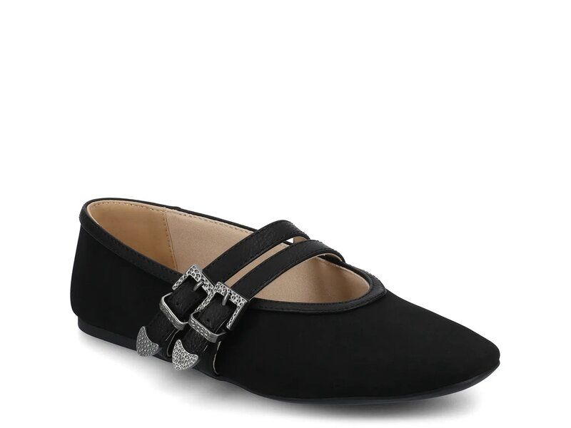 ジャーニー レディース シューズ パンプス Journee Florene Mary Jane Flat Black ブラック