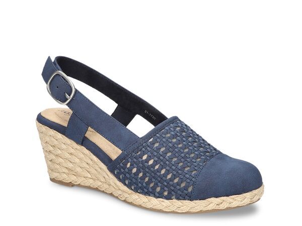 イージーストリート レディース シューズ サンダル Easy Street Taffy Wedge Sandal Navy ネイビー