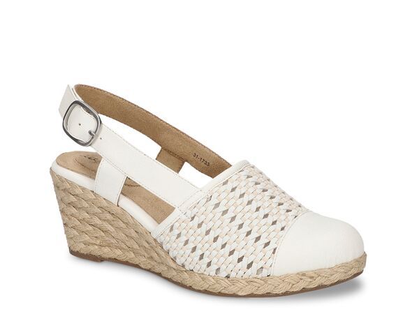 イージーストリート レディース シューズ サンダル Easy Street Taffy Wedge Sandal White ホワイト