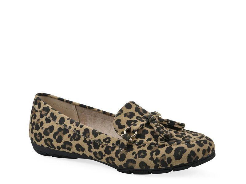 クリフバイホワイトマウンテン レディース シューズ スリッポン・ローファー Cliffs by White Mountain Gush Driving Loafer Tan Leopard Print タン